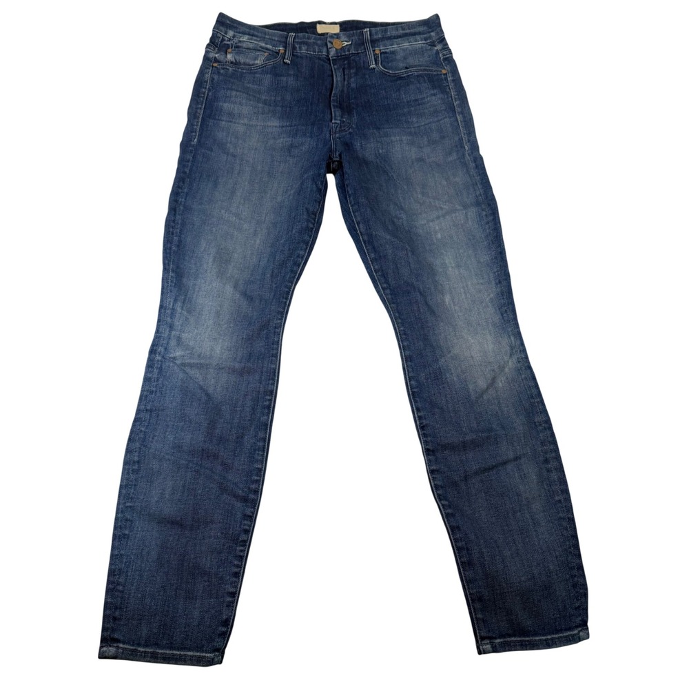Mother High Waisted Looker Ankle Jeans Double Shot Espresso Blue Size 30